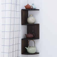 3格 墙角书架搁板置物架收纳架壁挂转角架角落墙上三角架多层墙壁花架