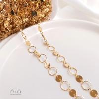 批花环+圆片链 50厘米 保色14K包金韩铜手工链五角星星爱心形圆圈散链条diy脚链手链材料