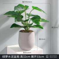 绿萝叶水泥盆栽 仿真旅人蕉北欧风室内装饰品植物盆景假绿植大型盆栽假树客厅摆件