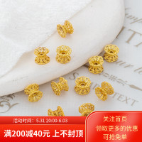 18K包金保色哑金5*6mm双面镂空蕾丝花托隔珠手工diy饰品配件花帽