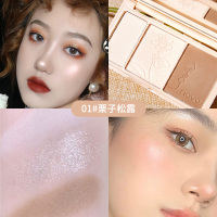 01#栗子松露 第2件半价 novo三色高光修容盘脸部细闪提亮两用哑光阴影鼻影侧影三合一体盘