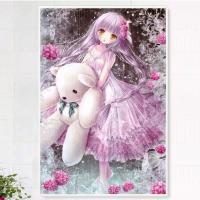 满钻全贴[35*55CM]送九钻笔 水钻贴画自粘可爱公主小幅儿童女孩卧室客厅点贴钻十字绣钻石画5d