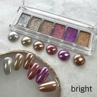 Bright 日本ANNUUM固态6色眼影盘超亮魔镜粉4款指甲装饰ins热门色2022款