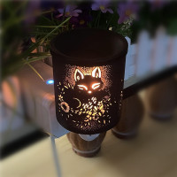 美规美国插头-香薰小夜灯狐狸 厂家铁艺款香薰融蜡灯 宝宝小夜灯 精油蜡块插电香熏节能壁灯