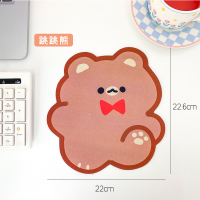 绅士熊 可爱卡通鼠标垫办公室家用女生ins风游戏电脑快捷键垫高级简约小号圆形粉色硅胶防水动漫桌垫电竞护手腕订制