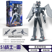S1可动声光战士[雷] 迷你特工队变形玩具雷战士机甲三种变形汽车机器人儿童六一女孩
