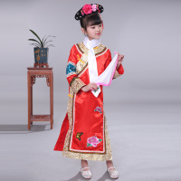 满族 女 110 56个少数民族服装六一儿童白族苗族壮族彝族傣族藏族舞蹈演出服饰