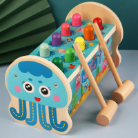 水母款 大号打地鼠玩具幼儿益智周岁宝宝礼物敲打男孩女孩木砸地老鼠儿童