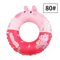 80圈红色-小猪佩奇(60-120斤,内径偏小) 可爱小猪佩奇游泳圈男女儿童腋下浮圈小孩水上玩具救生圈加厚浮排