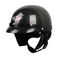 高亮黑色[翅膀] 均码 电动车电瓶车安全盔女可爱夏季防晒遮阳头盔男半盔安全帽四季夏天