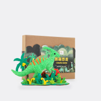 卡通恐龙 儿童创意手工diy驯鹿木质彩泥立体玩具摆件幼儿园趣味制作材料包