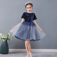 藏青色女短袖 100cm 六一儿童合唱服演出服中小学生表演服大合唱团礼服女童诗歌朗诵服