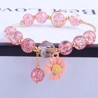 香槟色 单层菊花草莓晶 小女孩子戴的手链小女孩手串手饰手镯儿童手链串珠水晶女可爱学生