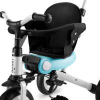 黑色 大靠背坐垫nadle纳豆儿童三轮车溜娃车带护栏可用