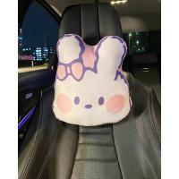 粉紫兔[头枕]单个 汽车内饰头枕护颈靠枕靠背腰垫可爱卡通车载座椅车用枕头护肩套女