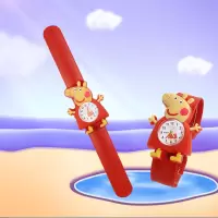 佩奇红色 男女孩卡通2-3岁可爱男女童幼儿拍拍表电子表幼儿园儿童玩具手表