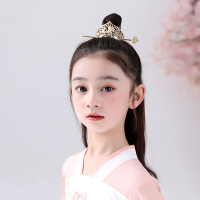 女童汉服头饰 儿童发饰簪钗冠女童束发冠国潮女孩古风汉服头饰古装头冠演出配饰
