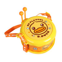 趣味健身腰鼓 B.Duck小黄鸭男女宝宝玩具儿童早教益智打击乐器敲打双面健身腰鼓