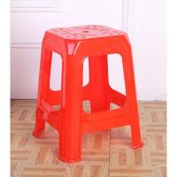 一般款-红色:1张 强度塑料凳家用凳子餐椅高脚凳加厚圆凳方凳塑胶防滑高凳成人‘