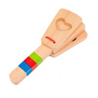 榉木彩虹手柄响板 打击乐器 木制玩具 宝宝手柄响板 儿童玩具 安全无气味 敲打玩具