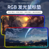 [RGB发光鼠标垫]留言图案编号(570x330mm) 动漫二次元鼠标垫办公家用电竞键盘垫RGB发光游戏顺滑加厚桌垫