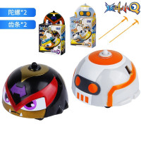塑胶版-黑漆漆+钢弹侠 送战斗盘 炫斗小q第四代陀螺回力炫斗小q合金炎小火男孩玩具惯性儿童车