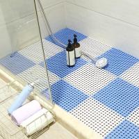 拼接浴室垫蓝+白 30*30cm/片[4片装] 幼儿园pvc镂空塑料地毯厨房卫生间厕所防水地胶游泳池浴室防滑垫