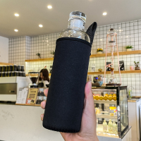 2749-透明-500ml 时间刻度玻璃水杯女生高颜值ins透明便携外带大容量随身喝水杯男