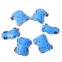 蓝色护具 S码(适合3-8岁) 加厚护具头盔 装备全套儿童套装男孩滑板鞋自行车平衡车护膝轮滑