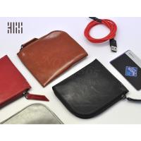 经典黑 115*95mm 多功能拉链线缆收纳袋疯马纹带夹层耳机包充电线包小卡包小充电头