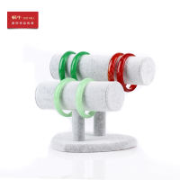 灰色冰花绒双层手镯 架 心形底 桃心架手镯架手链架手表展示道具手串发圈头绳手镯首饰饰品展示