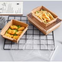 K74-牛皮纸餐盒1号10套[送贴纸 野餐一次性餐盒春游食物包装盒外出防水水果防油打包盒野营防渗漏