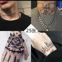 纹身贴防水男持久仿真刺青半永久遮疤痕男士夏季耍酷帅气手背暗黑