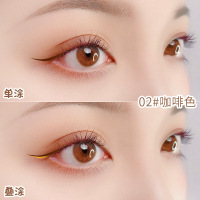 02#咖啡色 权杖眼线笔不晕染防水持久棕色白色女极细彩色下睫毛防水眼线液笔