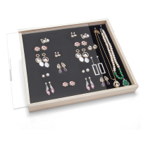 黑绒平面盘 防尘首饰盒耳环架挂墙耳钉板耳饰收纳戒指项链架子手链饰品展示架