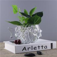 小号金鱼花瓶 欧式花瓶玻璃透明创意鱼形水培绿萝花器桌面摆件 客厅餐桌装饰品