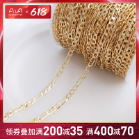 宽3.5mm 3+1扁链 1米 保色14K包真金3+1扁面链条手工散链diy时尚项链手链配链饰品材料