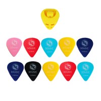 10片]0.50毫米+盒子 吉他拨片尤克里里弹片民谣木赛璐璐磨砂防滑扫弦片30片铁盒0.5mm