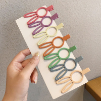 8#兔子款7色一组沙袋装 儿童可爱磨砂发夹韩国女童边夹bb夹刘海夹发卡头饰日系发饰一字夹