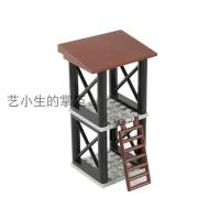 B1个 兼容乐高二战军事积木颗粒人仔配件铁链栅栏冲锋艇栅栏岗哨瞭望台