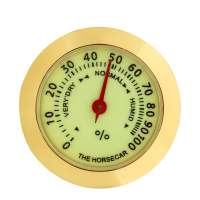 38mm夜光湿度计 镶嵌式温度计湿度计箱包乐器 雪茄盒迷你金属圆形茶叶盒自动机械