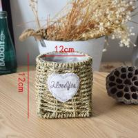 栗色 小方底 大 花篮藤编手提插花篮子编花盆创意手工编织田园绿萝竹编客厅摆件