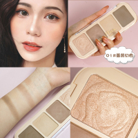 01蔷薇幻曲、高光是香槟色哦 Maffick蔷薇之约四色修容粉盘女高光提亮哑光侧影阴影修容一体盘