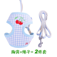 蓝樱桃 (不要包包) S(约适合3-8斤) 可爱宠物猫咪牵引绳比熊泰迪狗狗胸背带背心式小型犬溜猫遛狗绳子