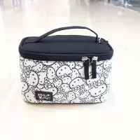 黑白 雾花hellokitty布艺化妆包女便携ins大容量小号洗漱包化妆箱