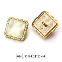 1# 白色21*21mm[6颗装] 其他尺寸 金属纽扣镶嵌水晶钻石花朵金箔不规则小香风女风衣外套羊绒大衣扣