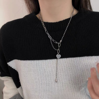 拼接水滴爱心项链 拼接水滴爱心锁骨链小众设计感项链钛钢高级感轻奢ins百搭饰品女