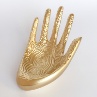 小佛手金色 创意首饰架手模特戒指座耳钉收纳盒饰品架子家用客厅摆件展示道具