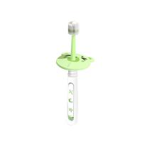 绿色 韩方儿童360度牙刷纳米清洁软毛硅胶牙刷宝宝旋转旅行婴幼儿牙刷