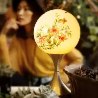 花鸟台灯 按钮开关 温馨主卧室触摸式台灯卧室床头灯可调节亮度ins少女高级感氛围灯